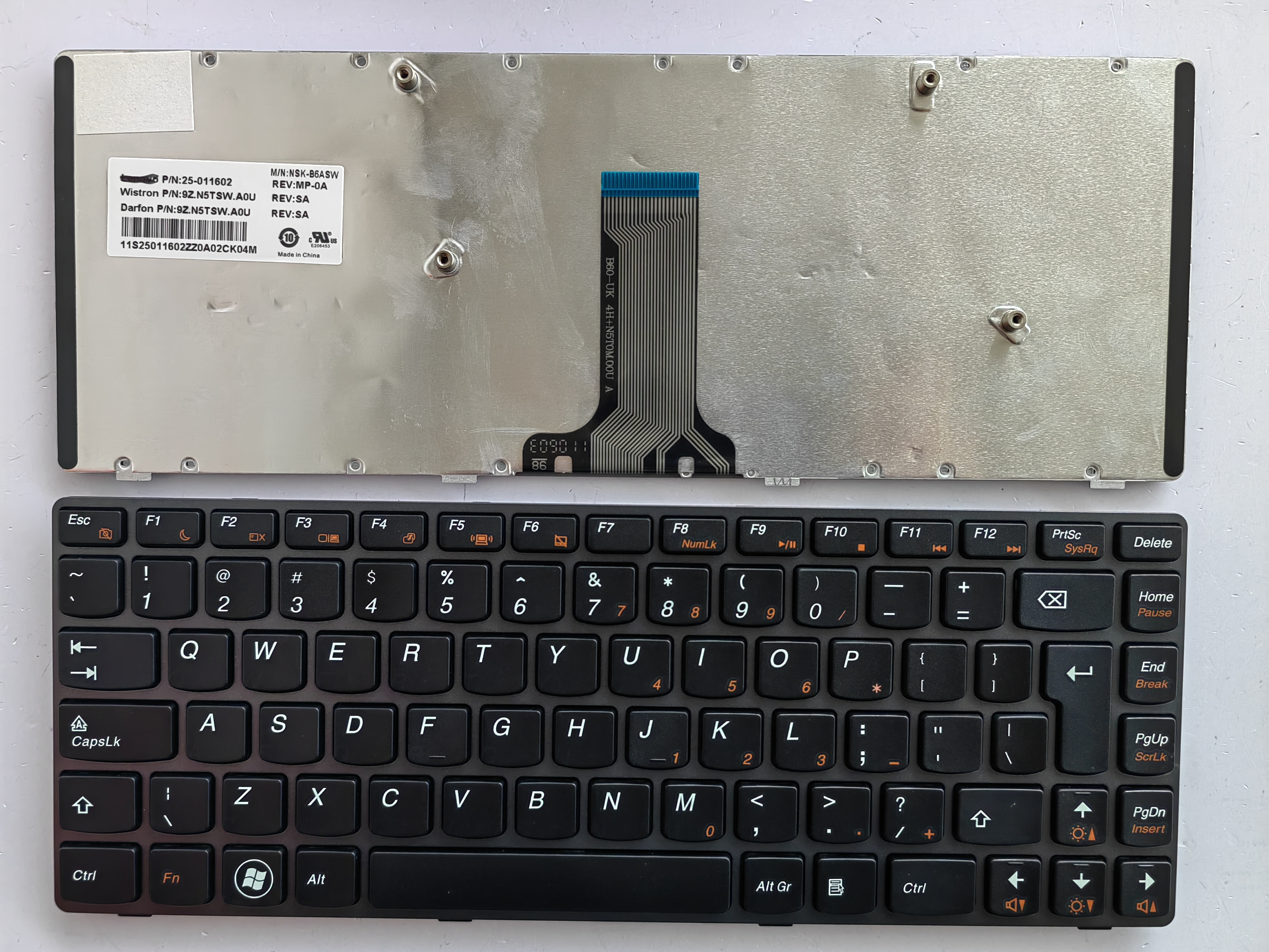 Picture of New Replacement Laptop Keyboard For LENOVO V370 GRAY FRAME BLACK UI Layout